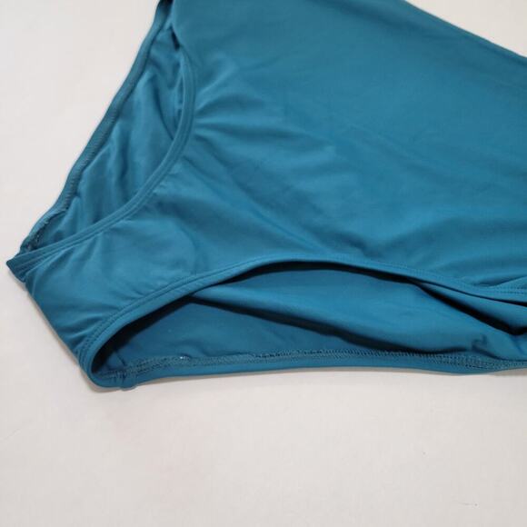 Anne Cole Plus Size High-Waist Shirred Bikini Bottoms Deep Sea Blue NWT US 20W - Picture 7 of 11